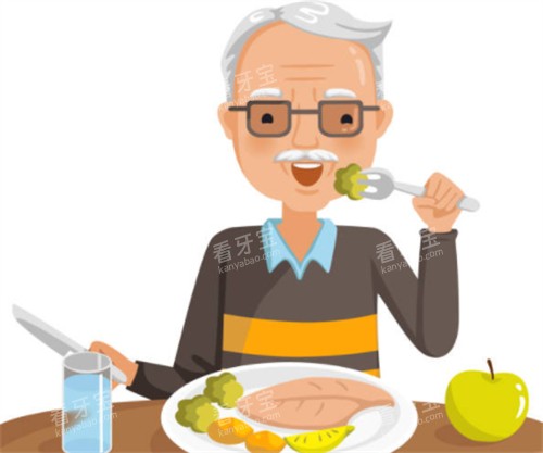 老年人种植牙吃好喝好图 老年人种植牙吃好喝好图